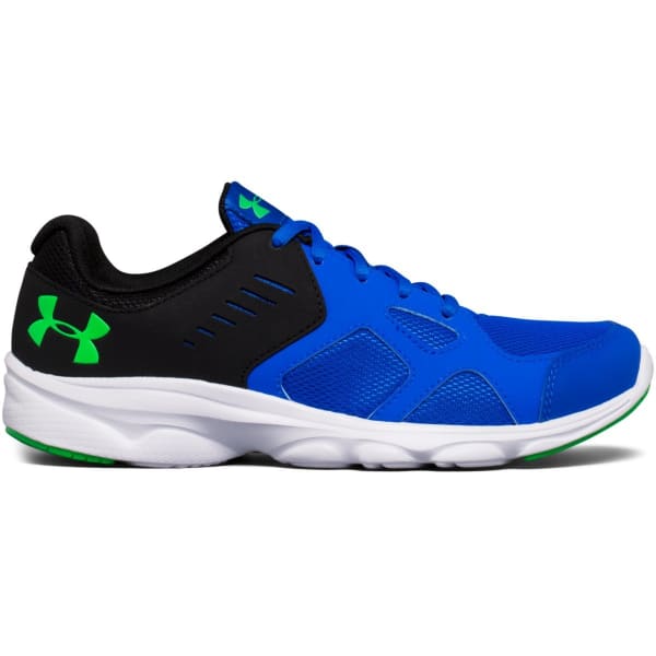 UNDER ARMOUR Boys' Grade School Pace RN Running Shoes, Blue/White/Lime Twist