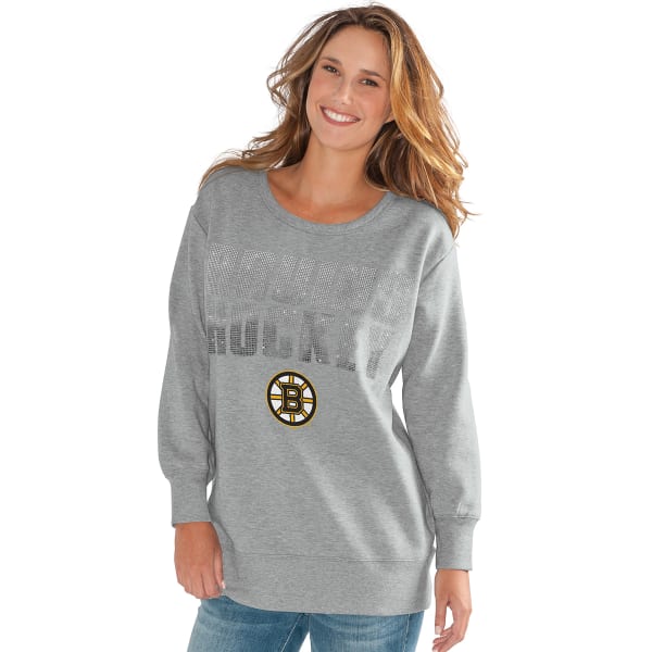 BOSTON BRUINS Women's Gametime Applique Crew Long-Sleeve Sweatshirt