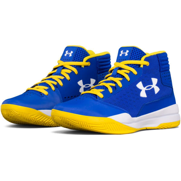 UNDER ARMOUR Boys' Grade School UA Jet 2017 Basketball Shoes, Royal/White