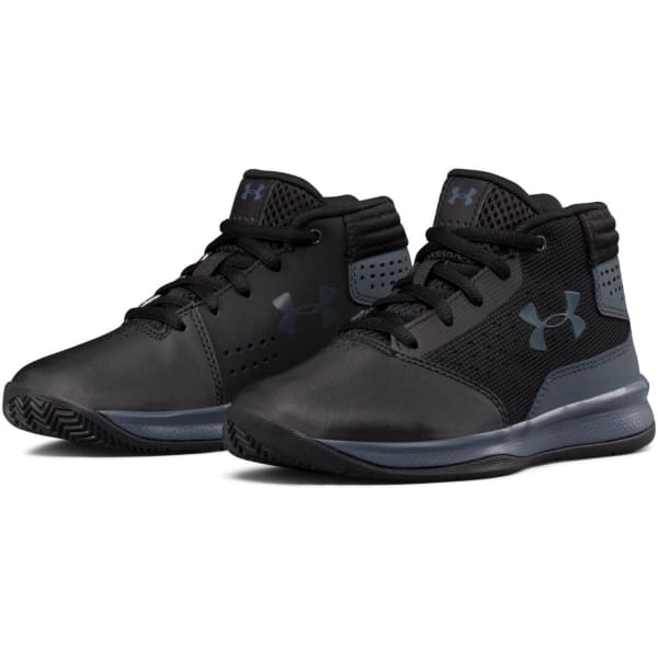 UNDER ARMOUR Boys' Pre-School UA Jet 2017 Basketball Shoes, Black/Rhino Grey