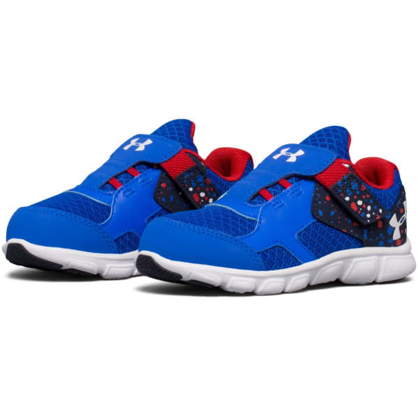 UNDER ARMOUR Boys' Toddler Thrill RN Sneakers, Ultra Blue/Red/White