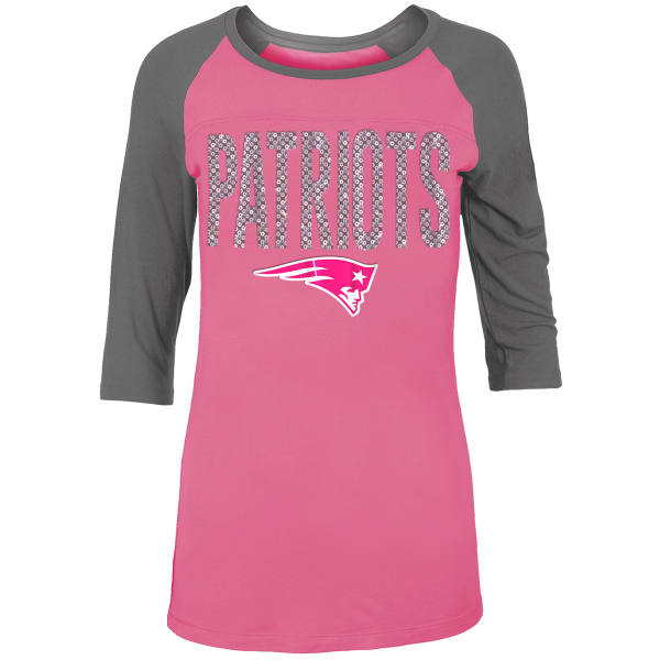 NEW ENGLAND PATRIOTS Girls' Scoop Neck 3/4 Raglan Sleeve Tee