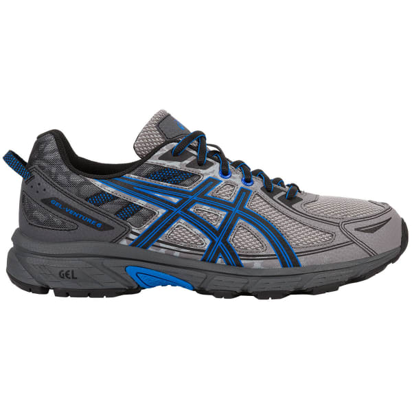 ASICS Men's GEL-Venture 6 Running Shoes, Aluminum/Black/Blue