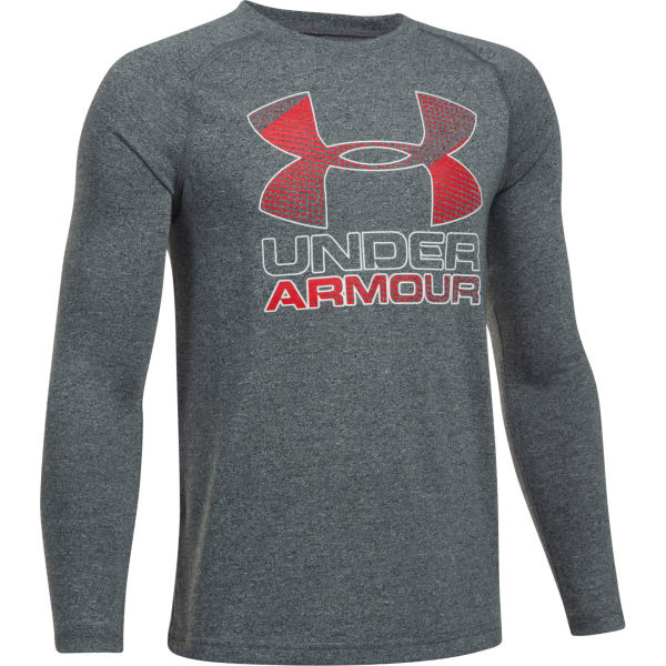 UNDER ARMOUR Boys' Hybrid Big Logo Long Sleeve Tee