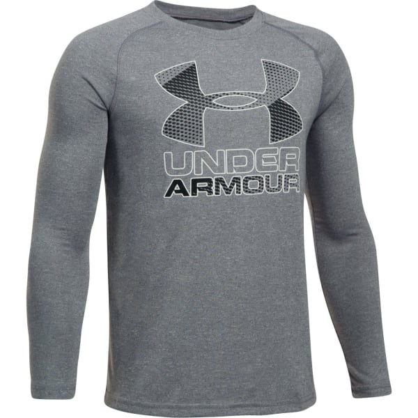 UNDER ARMOUR Boys' Hybrid Big Logo Long Sleeve Tee