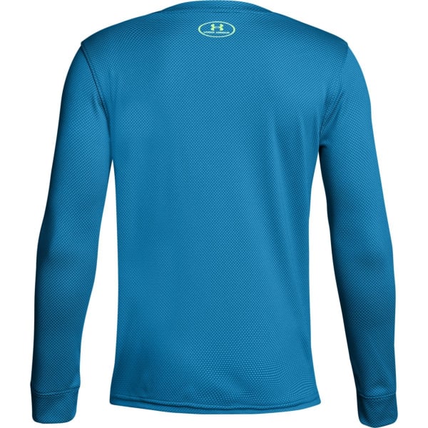 UNDER ARMOUR Boys' Textured Tech Crew Long-Sleeve Shirt