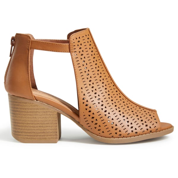 QUPID Women's Core-32 Perforated Peep Toe Booties