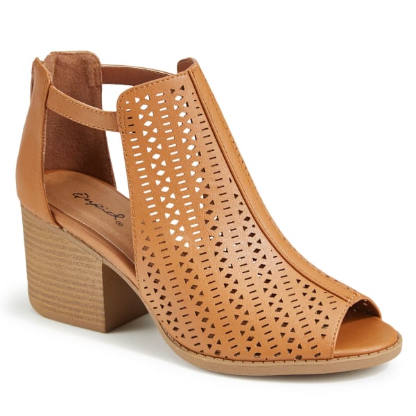 QUPID Women's Core-32 Perforated Peep Toe Booties