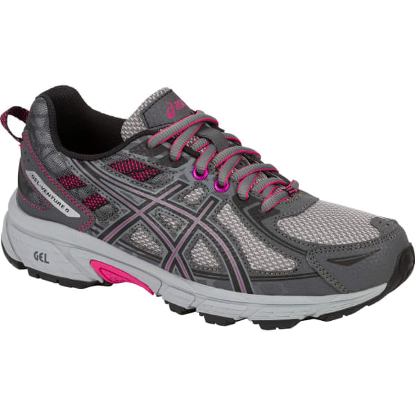 ASICS Women's GEL-Venture 6 Running Shoes, Carbon/Black/Pink Peacock