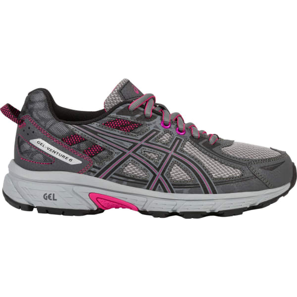 ASICS Women's GEL-Venture 6 Running Shoes, Carbon/Black/Pink Peacock