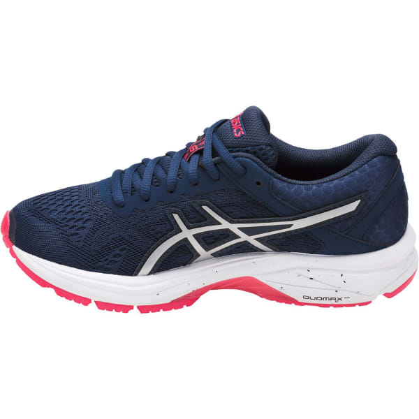 ASICS Women's GT-1000 6 Running Shoes, Insignia Blue/Silver/Rouge Red