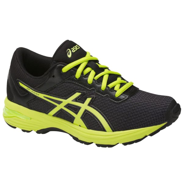 ASICS Boys' GT-1000 6 GS Running Shoes, Black/Energy Green/Silver