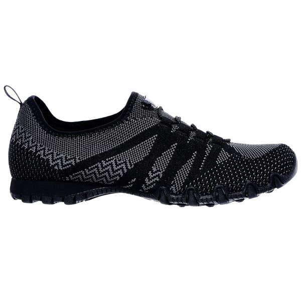 SKECHERS Women's Relaxed Fit: Bikers - Get With Knit Casual Shoes, Black