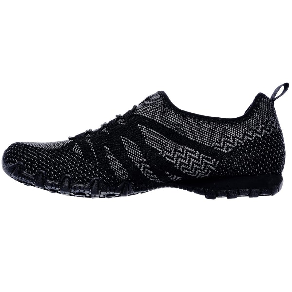 SKECHERS Women's Relaxed Fit: Bikers - Get With Knit Casual Shoes, Black