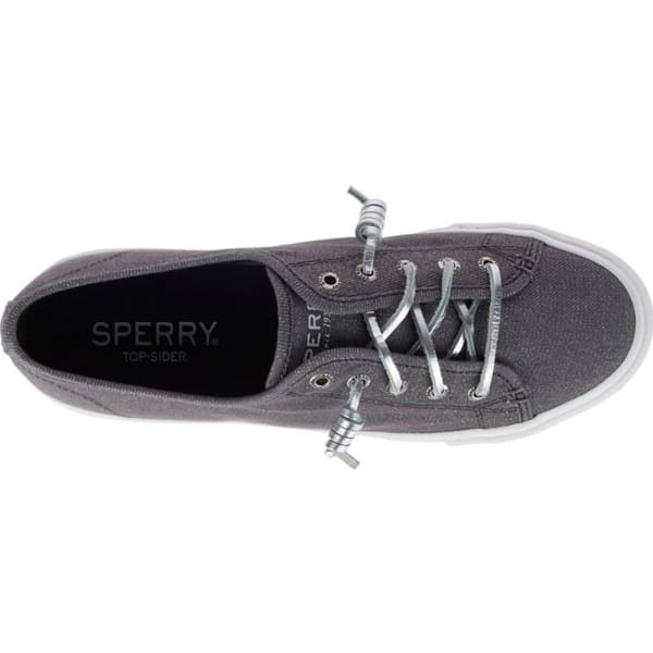 SPERRY Women's Sky Sail Metallic Twill Boat Shoes, Dark Grey