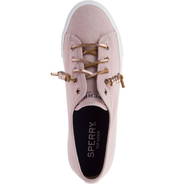 SPERRY Women's Sky Sail Metallic Twill Boat Shoes, Rose Dust