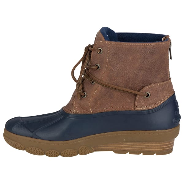 SPERRY Women's Saltwater Wedge Tide Waterproof Duck Boots, Navy/Tan