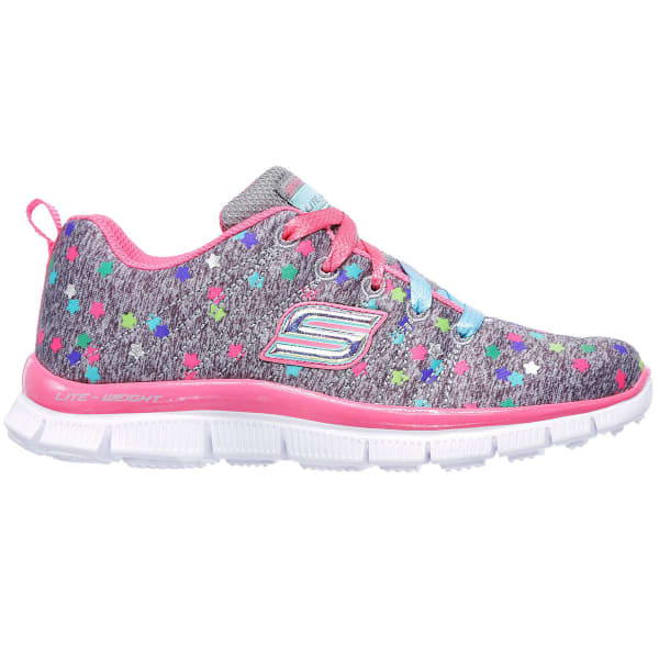 SKECHERS Girls' Skech Appeal - Star Streamer Sneakers, Gray/Mint