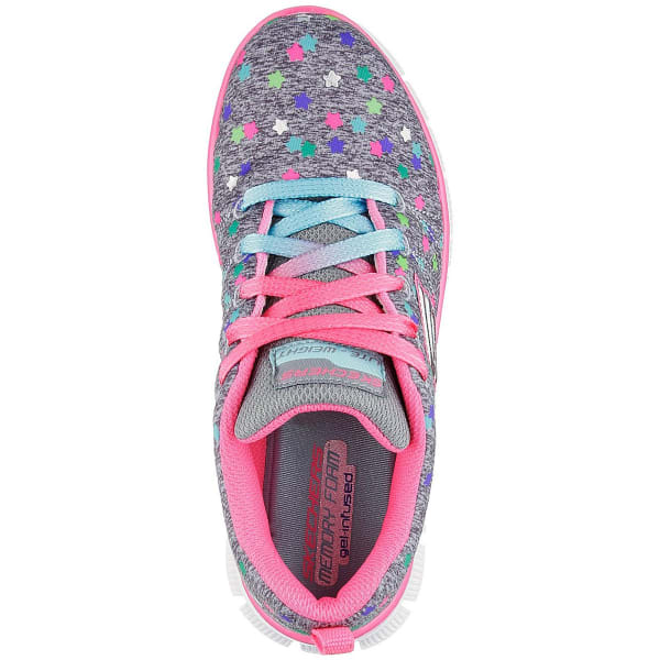 SKECHERS Girls' Skech Appeal - Star Streamer Sneakers, Gray/Mint