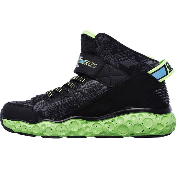 SKECHERS Boys' Cosmic Foam High-Top Sneakers, Black/Lime