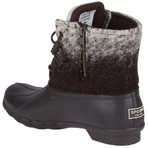 SPERRY Women's Saltwater Ombre Wool Waterproof Mid Duck Boots, Novelty Brown/Ivory