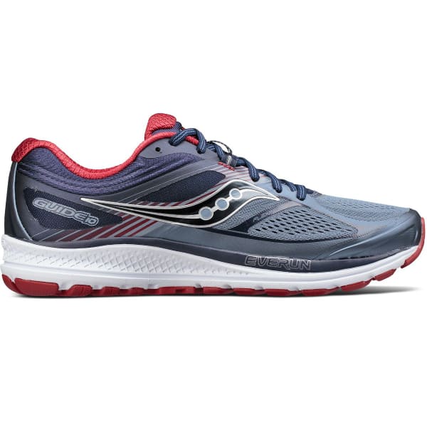 SAUCONY Men's Guide 10 Running Shoes, Grey/Black/Blue