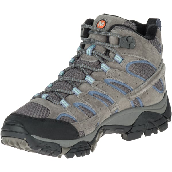 MERRELL Women's Moab 2 Mid Waterproof Hiking Boots, Granite , Wide