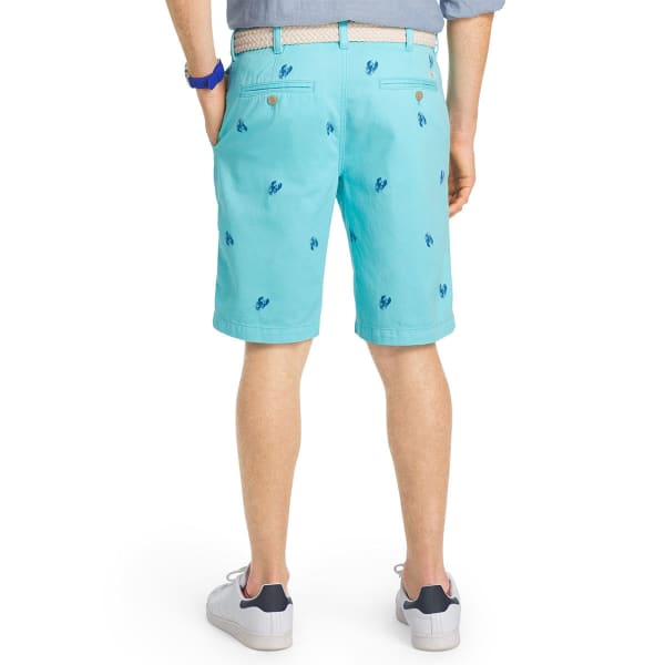 IZOD Men's Schiffli Lobster Flat-Front Shorts