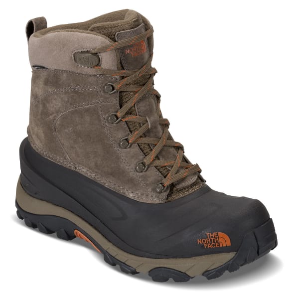 THE NORTH FACE Men's Chilkat III Lace-Up Mid Waterproof Winter Boots, Mudpack Brown/Bombay Orange