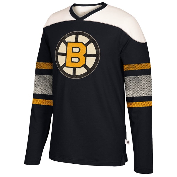 BOSTON BRUINS Men's CCM Applique Crew Long-Sleeve Shirt