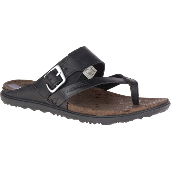 MERRELL Women's Around Town Thong Buckle Sandals, Black - Bob’s Stores