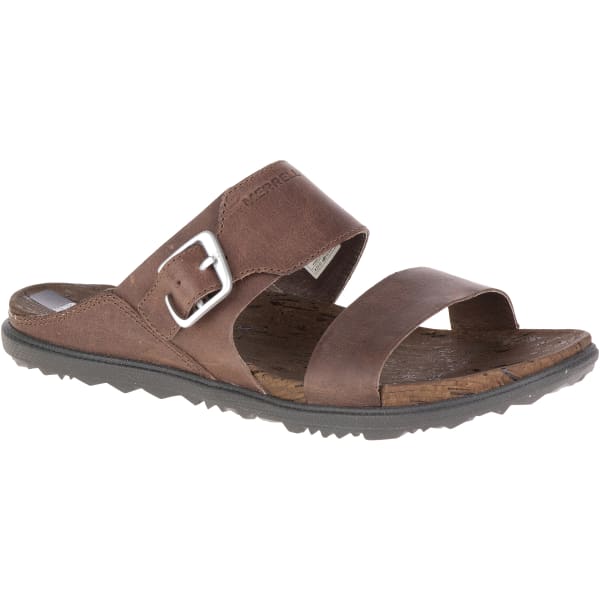 MERRELL Women's Around Town Buckle Slide Sandals, Brown