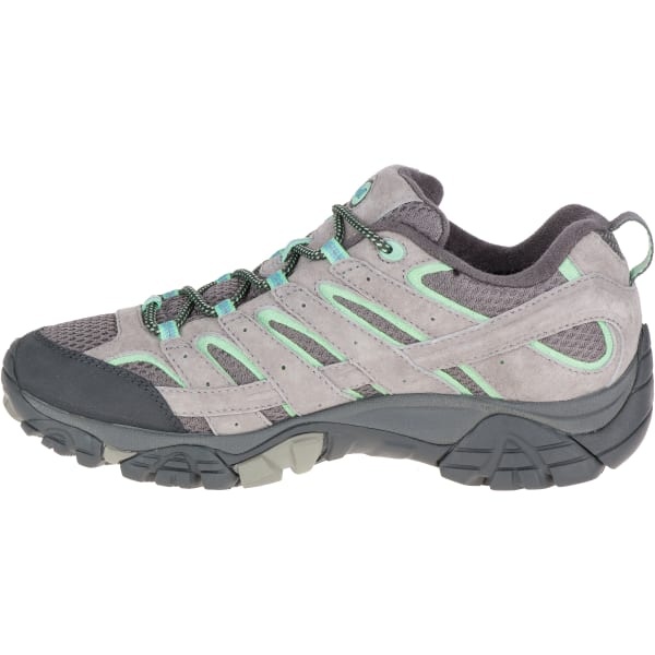 MERRELL Women's Moab 2 Waterproof Hiking Shoes, Drizzle/ Mint,Wide