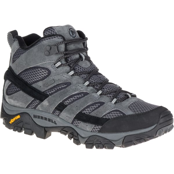 MERRELL Men's Moab 2 Mid Waterproof Hiking Boots, Granite, Wide