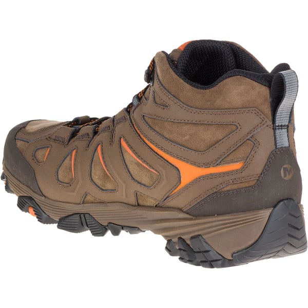 MERRELL Men's Moab FST Leather Mid Waterproof Hiking Boots, Dark Earth, Wide