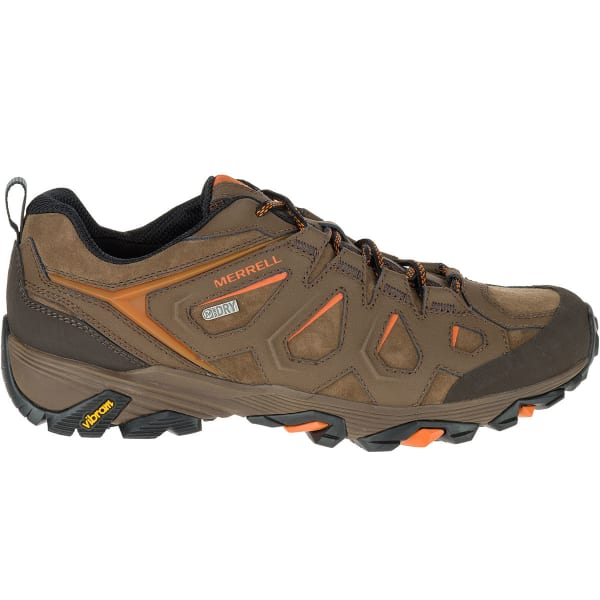 MERRELL Men's Moab FST Leather Waterproof Hiking Shoes, Dark Earth, Wide