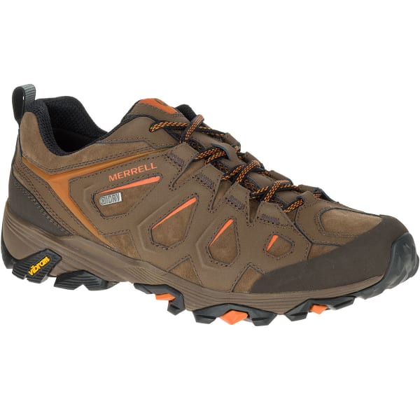 MERRELL Men's Moab FST Leather Waterproof Hiking Shoes, Dark Earth, Wide