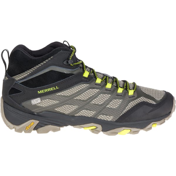 MERRELL Men's Moab FST Mid Waterproof Hiking Boots, Olive Black, Wide