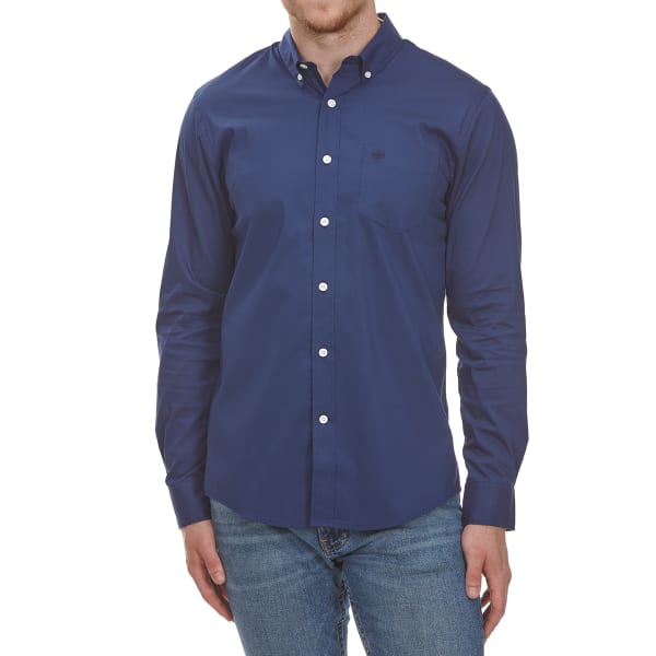 DOCKERS Men's Anchor Solid Woven Long-Sleeve Shirt