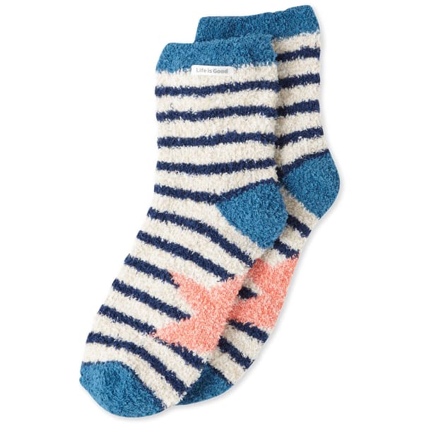 LIFE IS GOOD Women's Star Stripes Snuggle Crew Socks