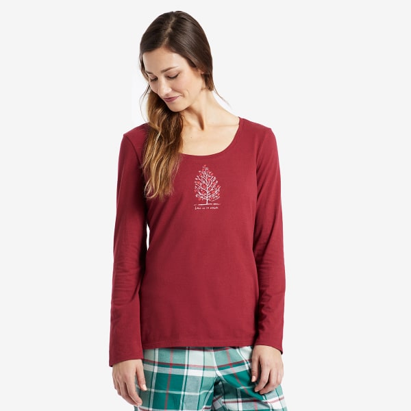 LIFE IS GOOD Women's Heart Tree Long Sleeve Sleep Tee