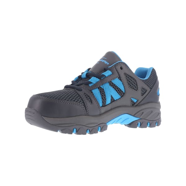 KNAPP Women's Allowance Sport work shoes, Charcoal/ Blue, Wide