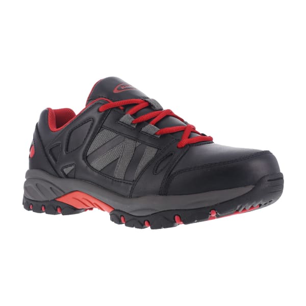 KNAPP Men's Allowance Sport Steel Toe work shoes, Black/ Red