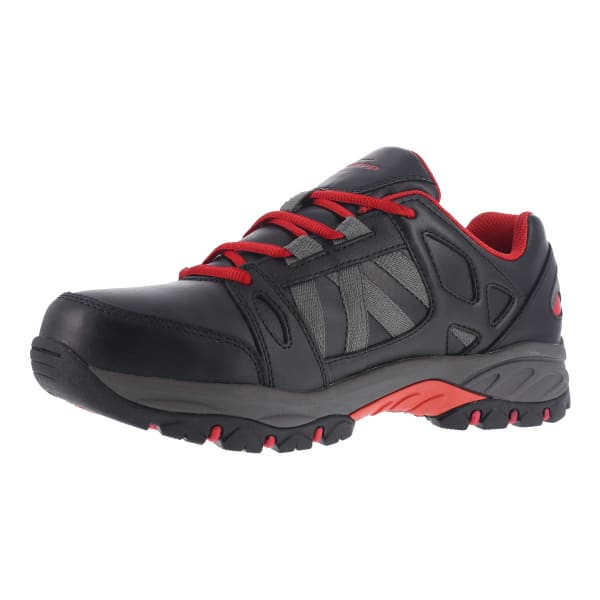 KNAPP Men's Allowance Sport Steel Toe work shoes, Black/ Red, Wide