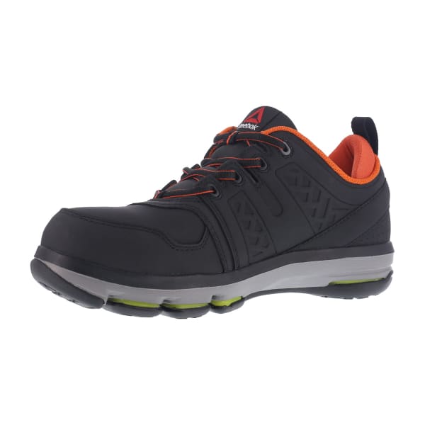 REEBOK WORK Men's DMX Flex Alloy Toe Work Shoes, Black/Orange