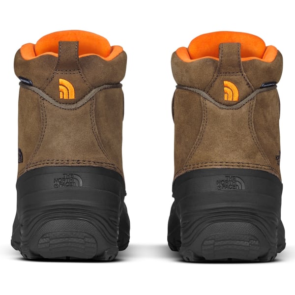 THE NORTH FACE Boys' Chilkat Lace II Waterproof Winter Boots, Mudpack Brown/Sienna Orange