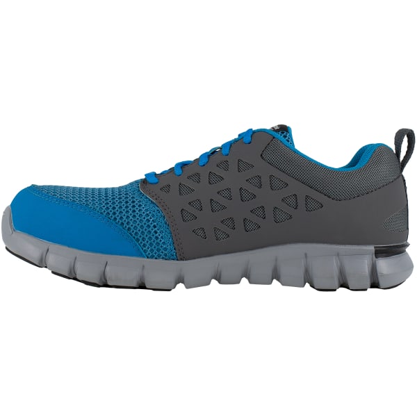 REEBOK WORK Men's Sublite Cushion Work Alloy Toe Work Shoes, Blue/ Grey