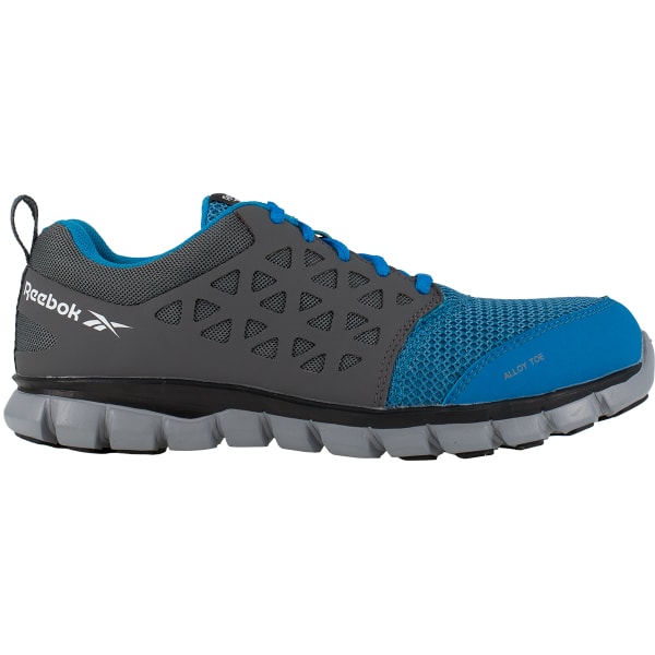 REEBOK WORK Men's Sublite Cushion Work Alloy Toe Work Shoes, Blue/ Grey, Wide