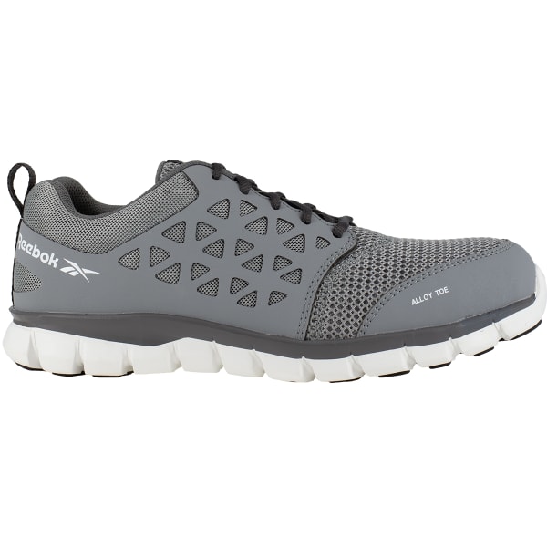 REEBOK WORK Men's Sublite Cushion Work Alloy Toe Work Shoes, Grey, Wide