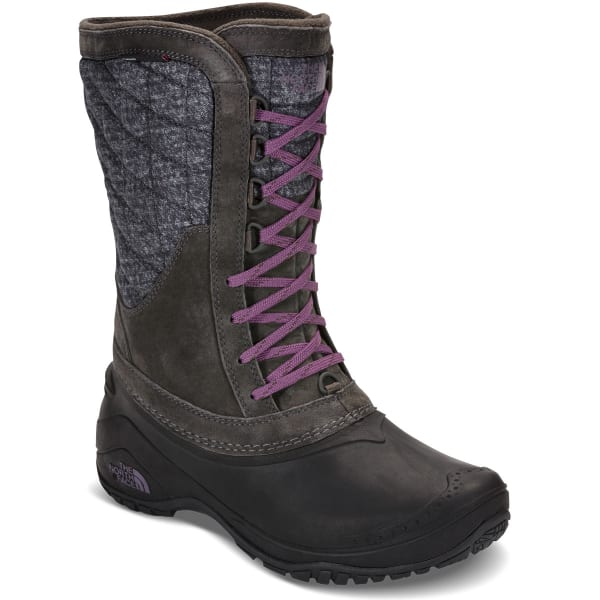 THE NORTH FACE Women's ThermoBall Utility Mid Waterproof Boots, Burnished Houndstooth Print/Black Plum